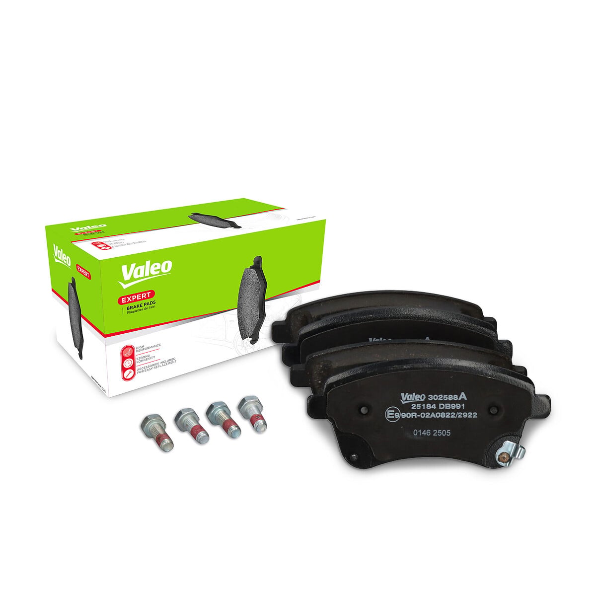 Jeu de 4 plaquettes de frein VALEO ref. 302588A